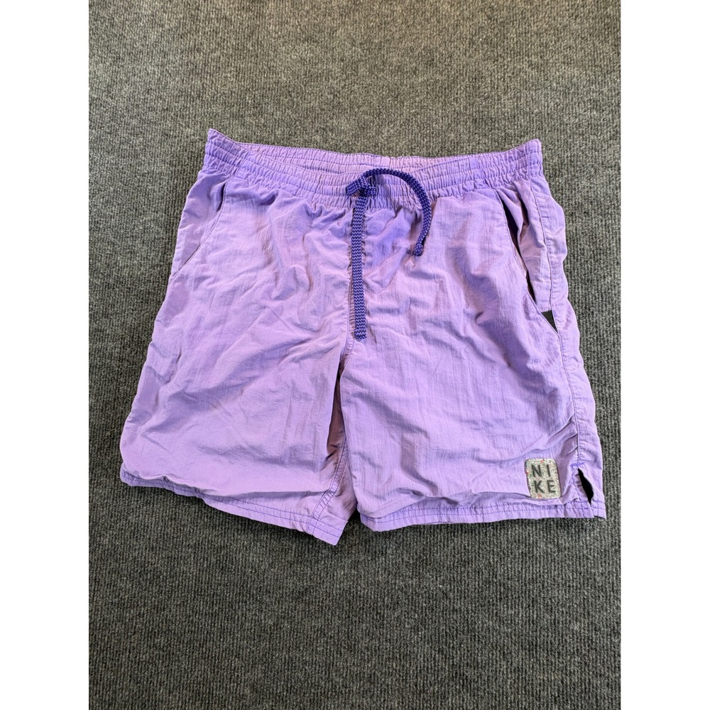 Nike Purple Crinkle Athletic Shorts Womens XS Drawstring Pockets Sportswear